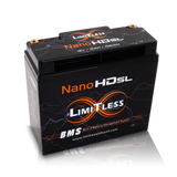 LIMITLESS LITHIUM Nano -HD SL 12AH Motorcycle / Power sports Battery (BCI 20 Case)