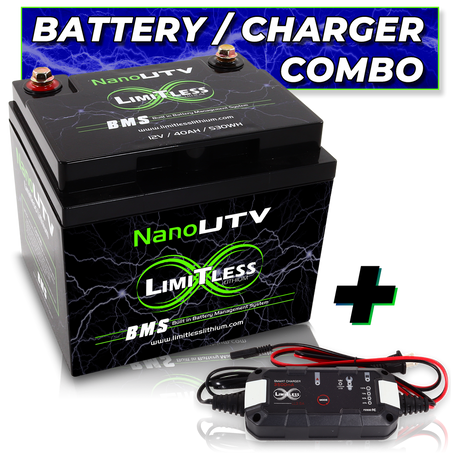 LIMITLESS LITHIUM Nano - UTV / Power sports Battery ...Maintaner Optional